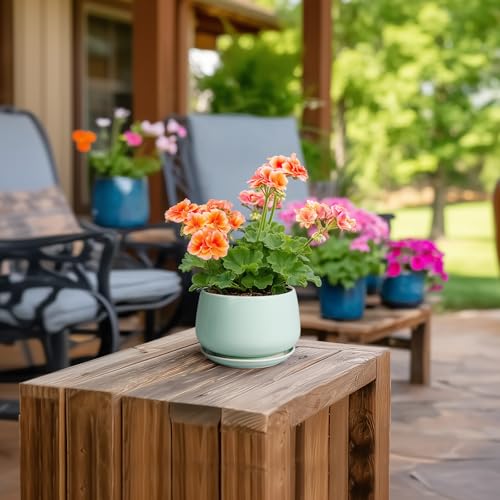 G EPGardening Ceramic Plants Pots - 4 inch Plant Pots Indoor, Green - color: Mint Green, size: 4 Inch