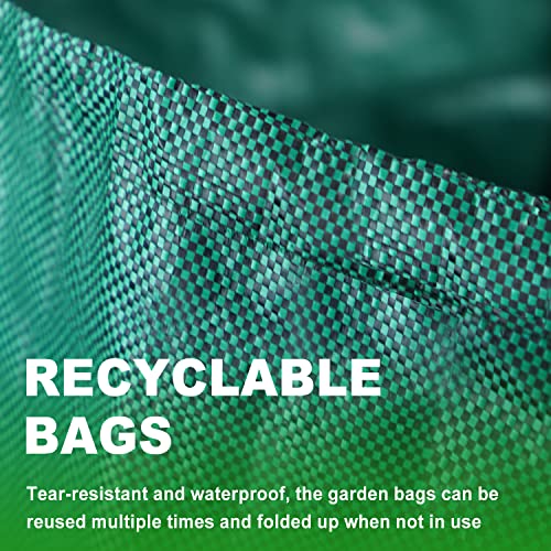 Hugeleaf 3 Pack 72 Gallon Reusable Yard Waste Bags, Collapsible Leaf Bags
