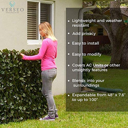 Verseo Artificial Ivy Privacy Fence Wall Screen, Expandable Faux Greenery Hedge Panel, Weather Resistant Leaf Wall Decor for Patio, Balcony, Garden, Backyard Indoor Outdoor Privacy Panels, 1 Piece - size: 1 Piece