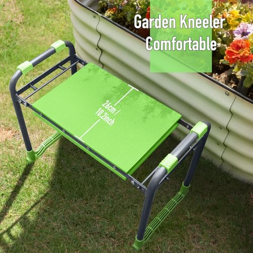 Folding Garden Stool and Kneeler, Heavy Duty Garden Kneeler and Seat, Kneeling Device for Gardening, Gardeners and Seniors (Green) - color: Green