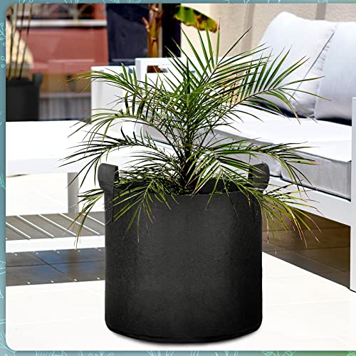 Hoolerry 7 Pack Black Plant Grow Bags, 4 Sizes Fabric Pots with Handles
