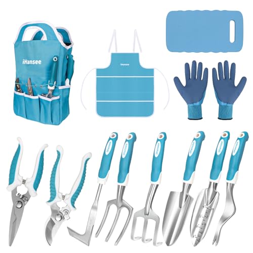 Blue Garden Tools Set 12-Piece, Gardening Gifts for Women Men - color: blue