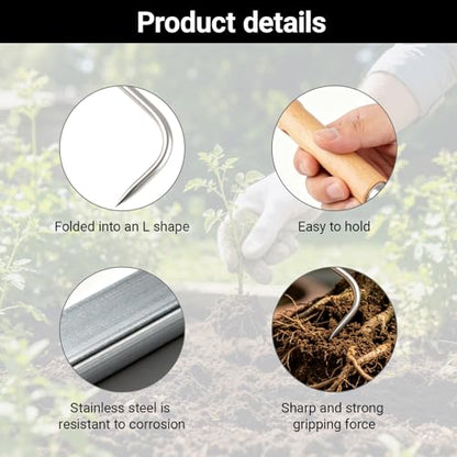 Crack Weeder Hook Crevice Weeding Tool Single Claw Root Hook for Outdoor Garden Digging Cultivator Weed Remover Potted Landscape Maintenance