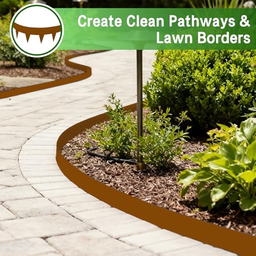 33ft Corten Steel Landscape Edging No Dig Metal Garden Border