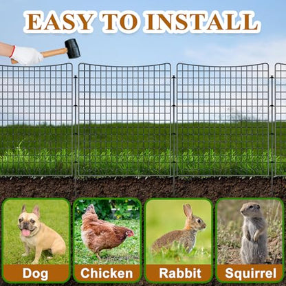 10 Panels Garden Fencing Animal Barrier, 36in(H) X 25ft(L)