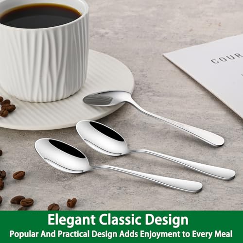 DEHOV 8-Piece 5.5 Inch Stainless Steel Small Tea & Coffee & Espresso Spoons - color: Silver