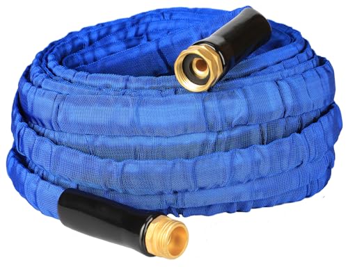 YOTOO Garden Hose 50 FT, Lightweight, Durable, Flexible, Non-Expanding, Kink-Free Water Hose with Solid Brass Fittings for Outdoor, Watering flants and flowers, Car Wash - size: 50 FT
