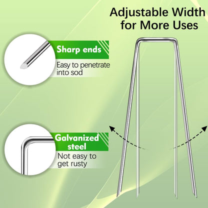40 Pack Landscape Staples 6 Inch 11 Gauge Garden Stakes - size: 6 inch 40 Pack
