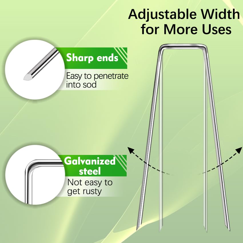 500 Pack Landscape Staples 6 Inch 11 Gauge Garden Stakes - size: 6 inch 500 Pack