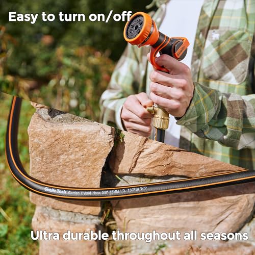Giraffe Tools Garden Hose 5/8", 100ft with Shut off Valve - size: 100ft Male to Female Hose Set