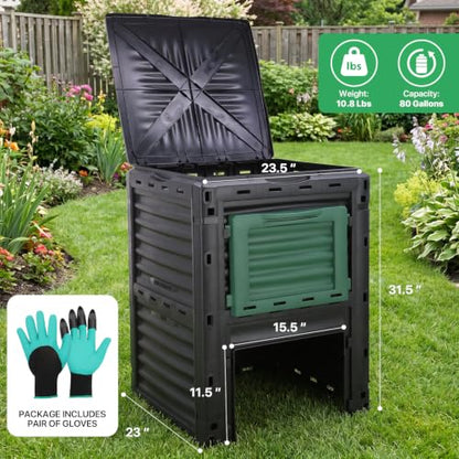 Athena Collection 80 Gallon Compost Bin, Green