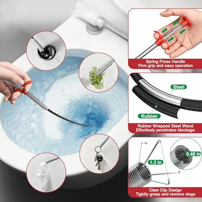 118-Inch Flexible Grabber Claw Tool Reacher with 4 Claws for Sink, Drains - style: 118 IN