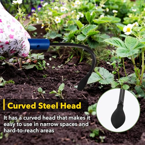 Manual Weed Puller Tool with Plastic Head, Lightweight Hand Weeder & Garden Cultivator, Reusable Weeding Tool with Plastic Handle for Flower Beds & Vegetable Garden