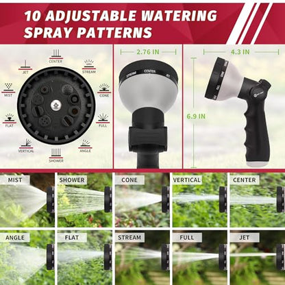 AUTOMAN Garden Hose Nozzle Sprayer - 10 Spray Patterns, 2 Pack Thumb Control Water Hose Nozzle Outdoor, Heavy Duty Spray Nozzles for Watering Garden, Cleaning Window, Washing Car, Showering Pets - color: Black