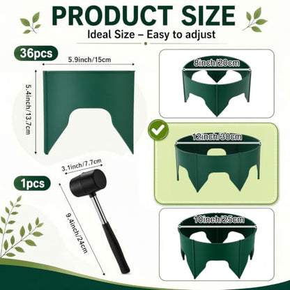 Ripeng 30 Pcs Plant Grow Rings 12 Inch, 6 Adjustable with Stakes Mallet - size: 12 Inch