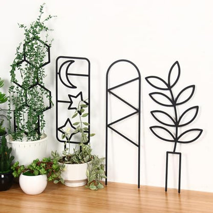 4 Pcs Plant Trellis Indoor Black Small Trellis for Potted Plants - style: Unique