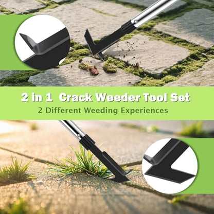 Crack Weeder with Long Handle, 60" Manual Crevice Weeding Tool