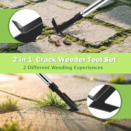 Crack Weeder with Long Handle, 60" Manual Crevice Weeding Tool