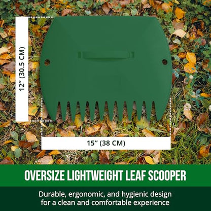 GardenHOME Leaf Picker Upper, Leaf Scoops Hand Rakes, Leaf Grabber Claws - style: green