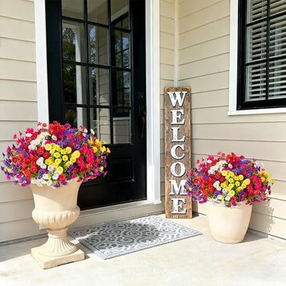 Hrobek Artificial Flowers for Outdoors Faux Petunias Plants UV Resistant - color: 6 Mixcolor