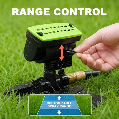 HOSUN Oscillating Lawn Sprinkler, Adjustable Garden Water Sprinkler for Yard, 3-Way Adjustable Spray Width, Range & Flow Rate, Automatic Swing, Fits 3/4 Inch Standard Garden Hoses