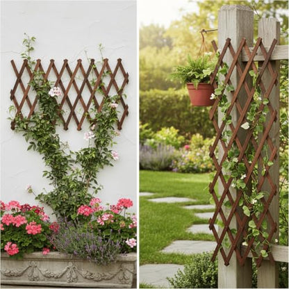 2 Pack Wood Wall Trellis, 11.81 x 70.9 in Wood Lattice Fence Panels