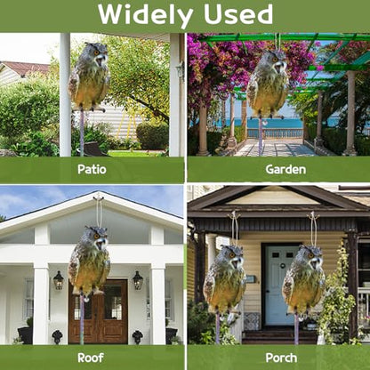 Flat Plastic Owls to Scare Pigeon Away from Balcony, 4PCS - color: Brown Owl 4pcs