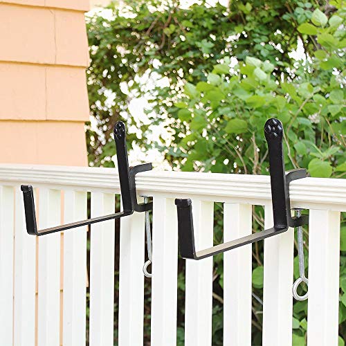 Achla Designs SFB-03C, 10 inch Railing clamp Window Flower Box Brackets, Black - size: 10 Inch