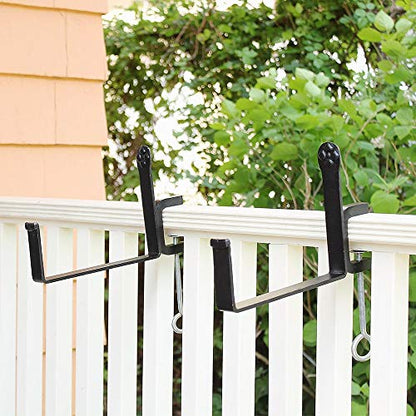Achla Designs SFB-03C, 10 inch Railing clamp Window Flower Box Brackets, Black - size: 10 Inch