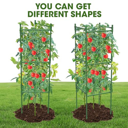 3 Pack Tomato Cage,Tomato Cage for Raised Garden Bed, 48'' Tall Tomato Trellis Triangle or Square Cages for Garden,Pots, Plant Cages & Supports（Green, Extra Bold ） - style: 3 pack