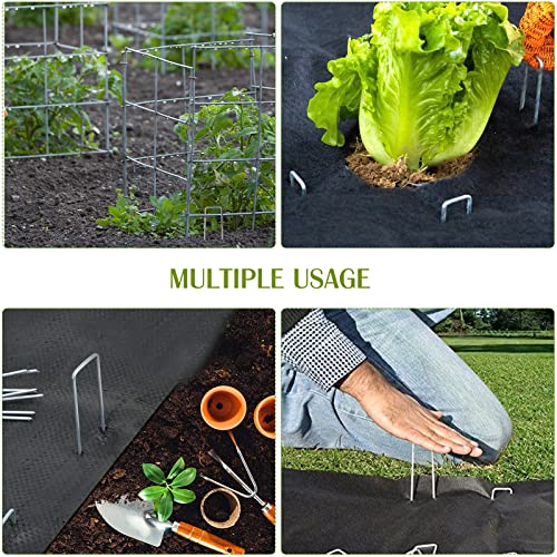 Whonline 75 Pack Landscape Staples 6 Inch, Galvanized Garden Stakes - color: 6 Inch-75 Pcs