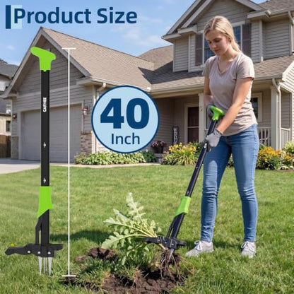 Stand Up Weed Puller Tool 40" 4-Claw Heavy Duty Weeder with Ejector