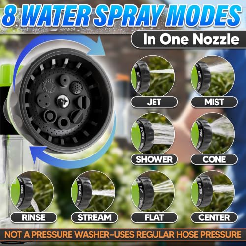 Soap Sprayer Hose Attachment, Car Wash Nozzle with Soap Dispenser - color: Black-Green