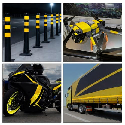 SWRT Reflective Tape 2 Inch x 30 Feet DOT-C2 Shining Star Fade Resistant Yellow Reflective Tape Outdoor Waterproof Strong Adhesive Safety Warning Tape Reflector Conspicuity Tape for Trailer Truck Bike - size: 2 Inch x 30 Ft