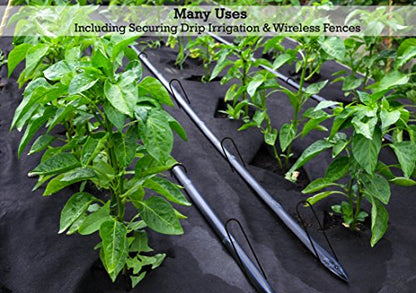 Sandbaggy 12-inch 8-Gauge Round Top Landscape Staples~SOD Garden Stakes Weed Barrier Pins (25 Staples) - size: 25 Staples