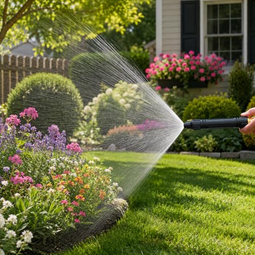 High Pressure Water Spray Gun for Garden Hose - 3 Adjustable Spray Modes Metal Nozzle for Car Wash, Patio, Floor & Plant Watering (1 Pack)