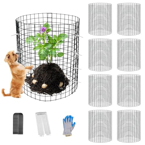 30 Pcs Plant Protectors from Animals,Protect Plants from Deer 10 Sets Metal Plant Cages Animal Intrusion Barrier Wire Mesh Easy to Assemble/Store Vegetable Garden Protection 12 * 12“
