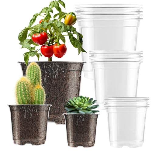 Clear Nursery Pots 15 Pack, 3.5/4/5 Inch with Drainage Holes - style: 15PCS