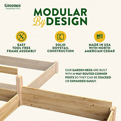 Greenes Fence Premium Cedar Raised Garden Bed, 4' x 4' x 10.5" (3/4" Thick) - Made in USA with North American Cedar - size: 4' W x 4' L x 10.5" H (1-Pack)