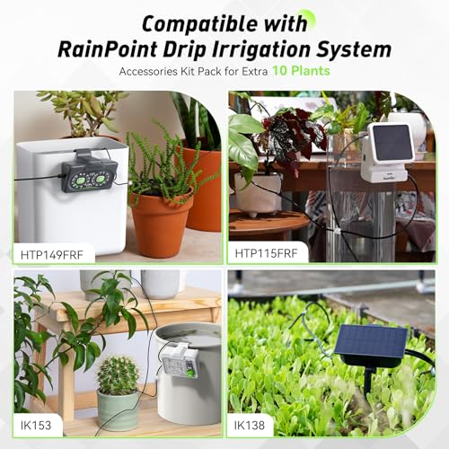 RAINPOINT Drip Irrigation Pump Extended Driplines Accessories Kit/Expand Kit Pack for Extra 10 Plants