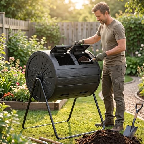 DRATO Compost Bin Outdoor 37.5 Gallon Black - color: Black