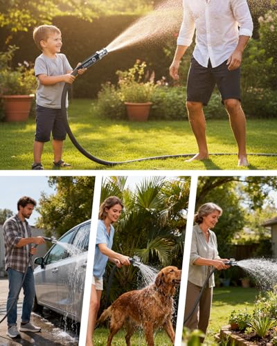50ft Garden Hose with Valve, Ultra Lightweight All-Weather Water Hose, Durable & Flexible, Leak-free Connections, TPU Water Hose, Drinking Water Safe - size: 50ft TPU