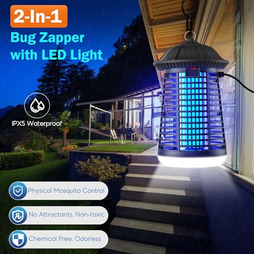 Bug Zapper Indoor Outdoor, Plug‑in Electric Mosquito Insect Killer Lantern