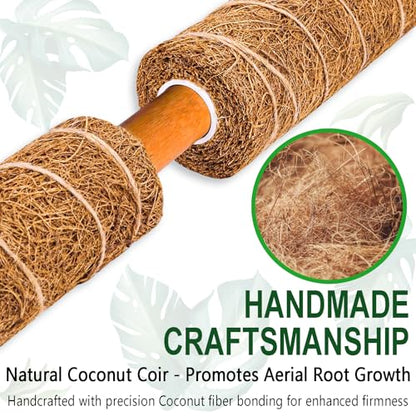 Soupiar 2 Pack 22 Inch Stackable Moss Pole - Thick & Sturdy Natural Coir Totem Plant Support & Garden Stakes for Monstera & Pothos, Indoor Climbing Vining Houseplants, 38" H Max - color: 2 × 22 Inch