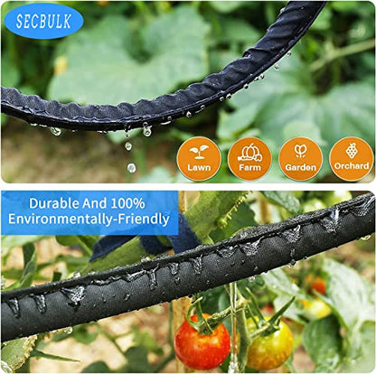 Secbulk 2026 Flat Soaker Hose 150 ft for Garden, 150' (75ft x 2) Linkable Drip Hose Diy Garden Irrigation System Saving 80% Water, Dual-layer Leak-free Design Water Hose with Holes - size: 150ft (75'*2)