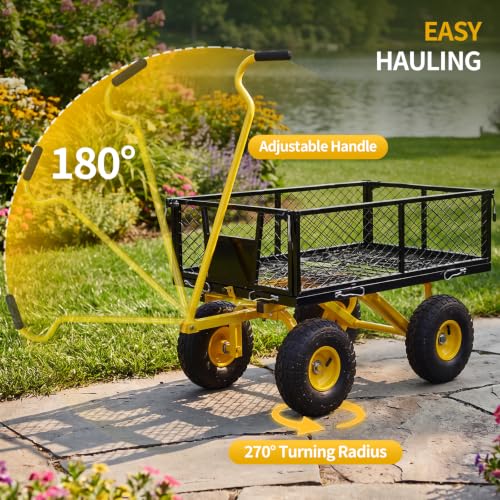 NorthSky Steel Garden Dump Cart Heavy Duty 800 LBS Utility Wagon
