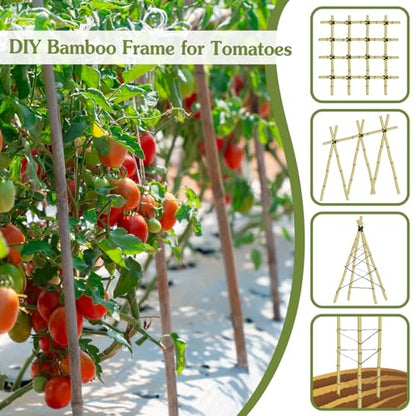 Plant Stakes 3FT, Natural Bamboo Stakes, 25Pcs Sturdy Bamboo Garden Stakes - size: 36 inches, 25 pack