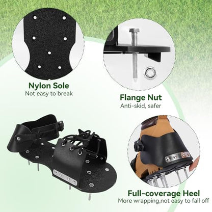 HFH Heavy Duty Lawn Aerator Shoes with Upgraded Ratcheting Buckles