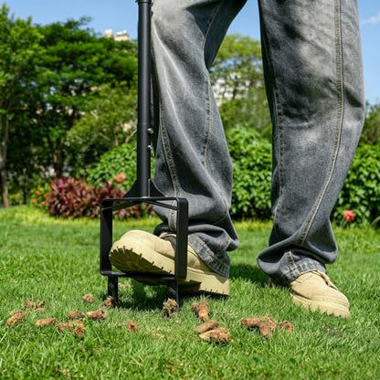 Manual Lawn Core Aerator for Compacted Soil, Hollow Tines