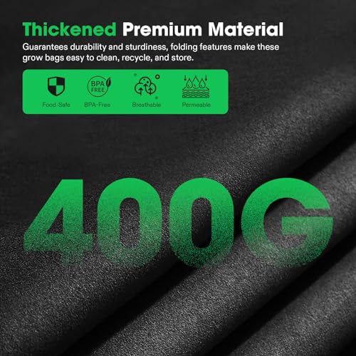 VIVOSUN 3-Pack 20 Gallon 3-Grid Grow Bags, 400G Fabric Pots with Handles - size: 20 Gallon, style: 3-Pack